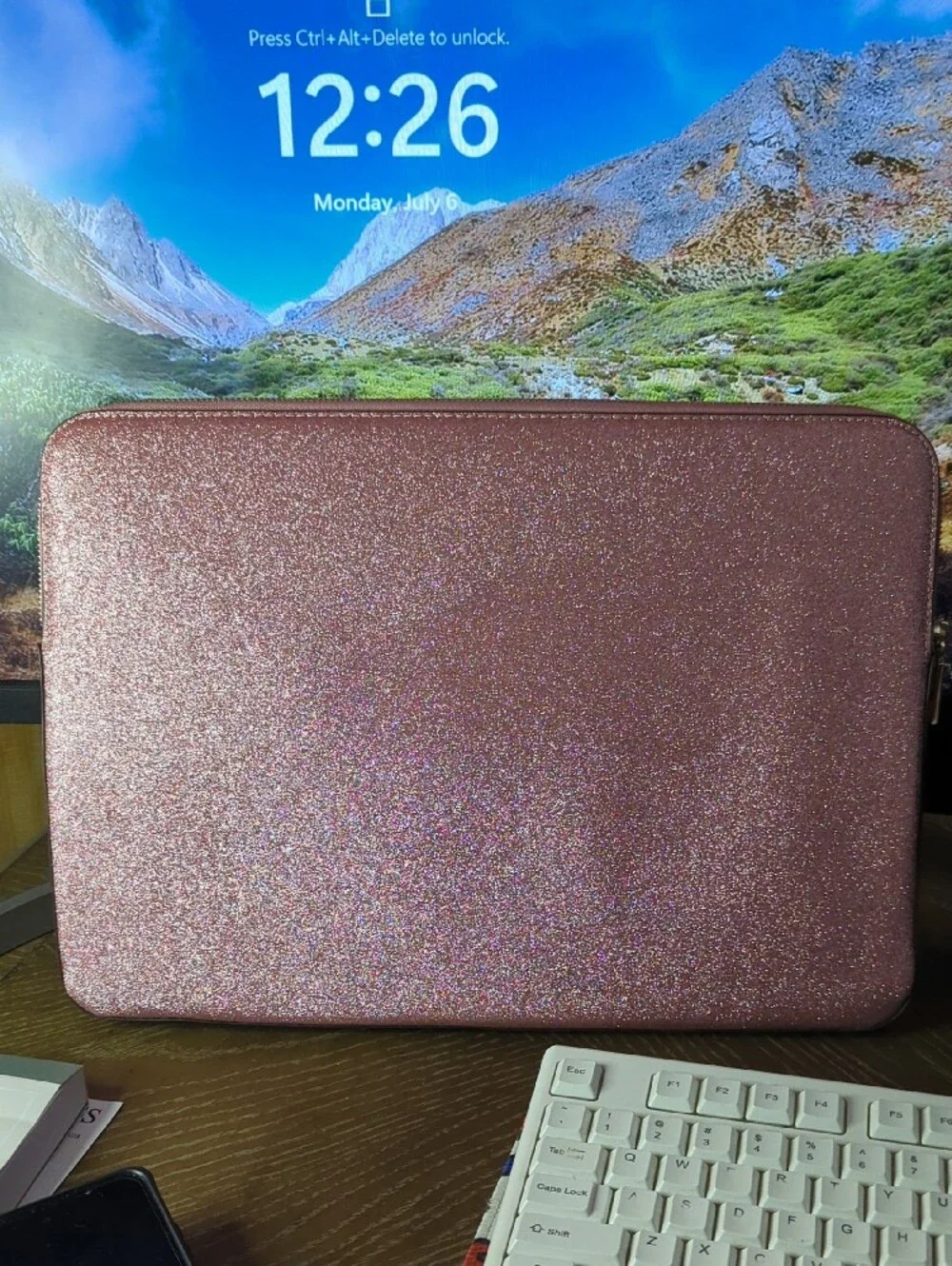 Kate Spade Glittery Pink Laptop Sleeve